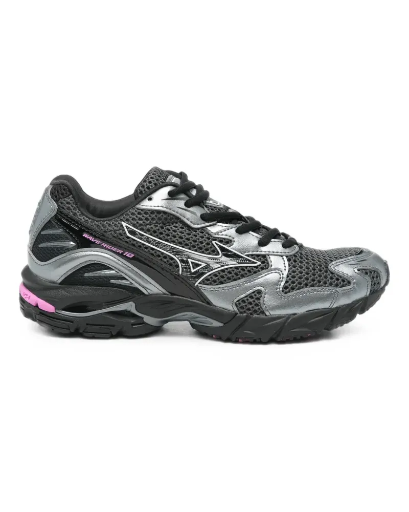 Mizuno Wave Rider 10 Sneakers mit Schnürung - Schwarz Schwarz