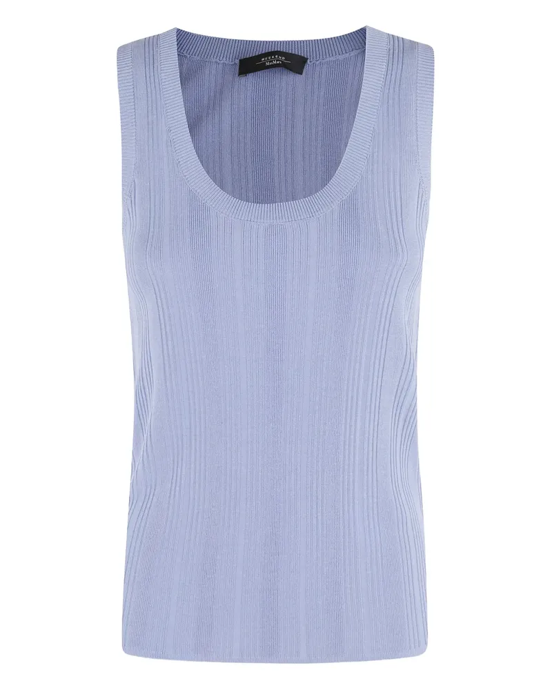 Max Mara Geripptes Ceylon Oberteil mit U-Ausschnitt - Violett Violett