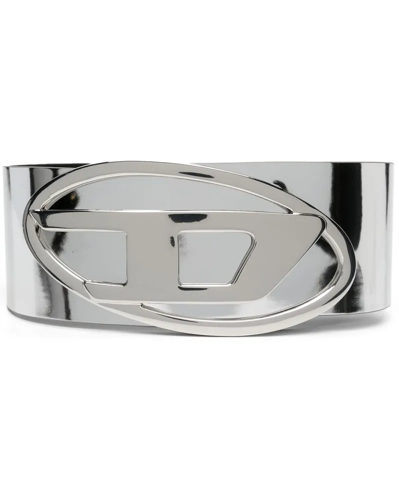 Diesel Gürtel mit Logo-Schnalle Silber
