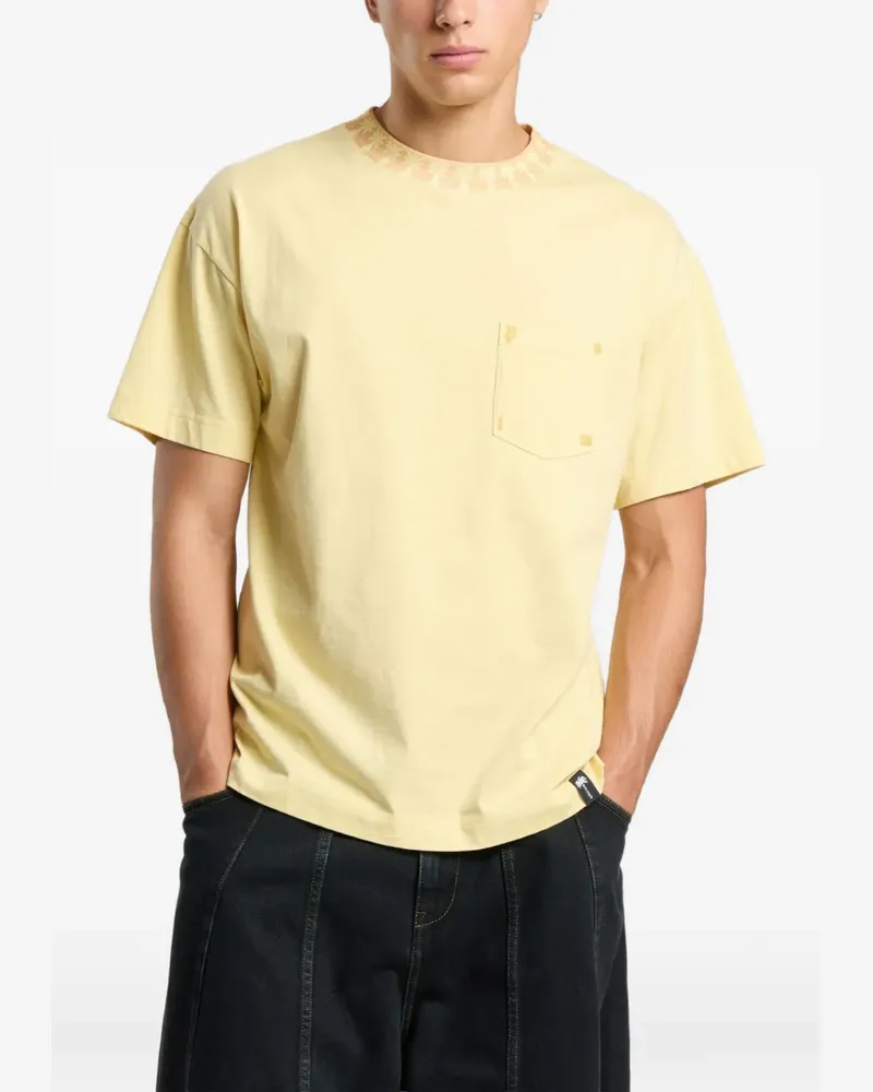 Palm Angels Geripptes Palm T-Shirt - Gelb Gelb