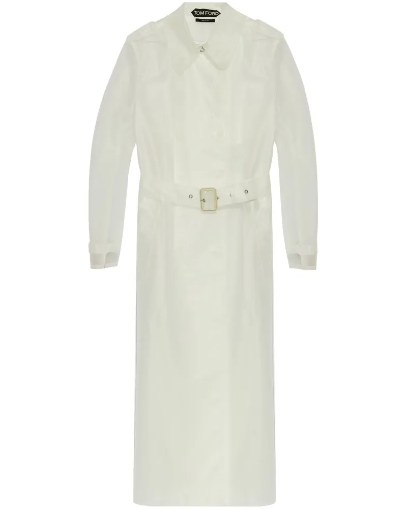 Tom Ford Transparenter Trenchcoat mit Gürtel - Weiß Weiß