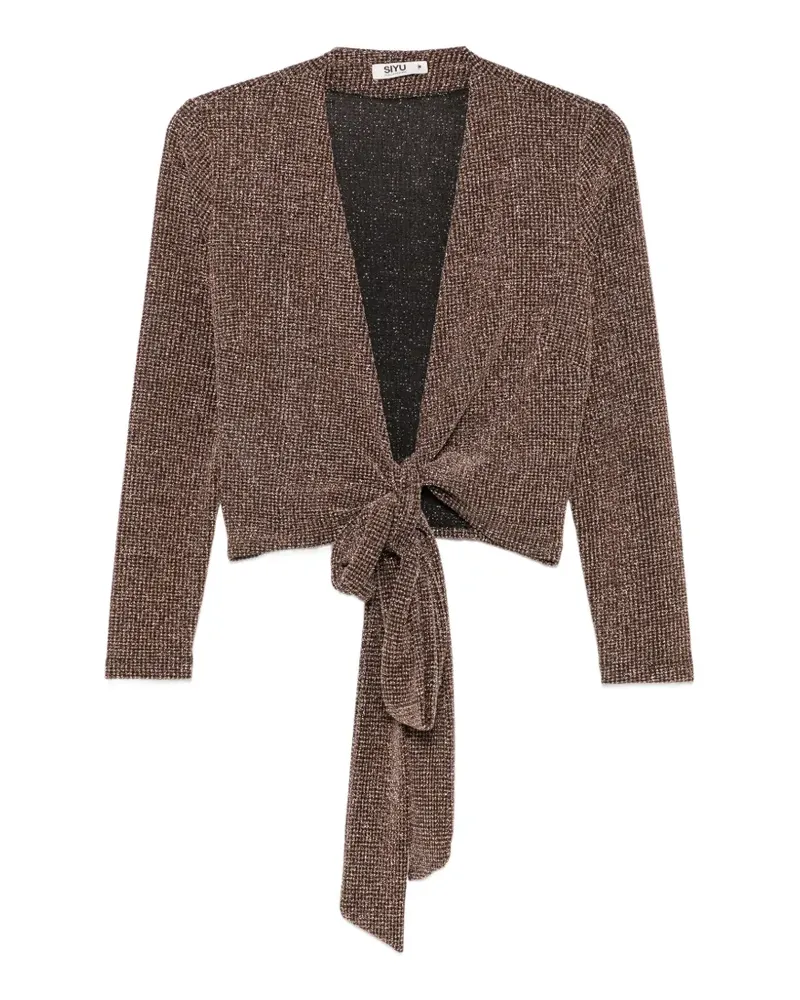 SIYU check-pattern wrap-fastening top - Braun Braun