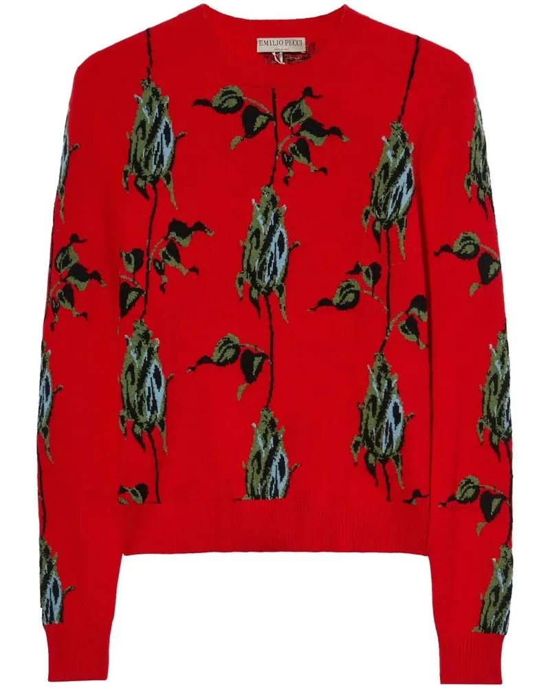 Emilio Pucci Pullover mit Blumenmuster - Rot Rot
