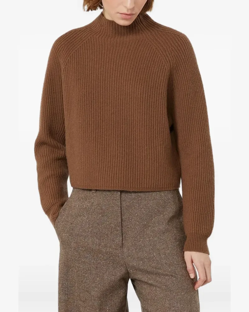 Max Mara Nettare ribbed-knit raglan-sleeve sweater - Braun Braun