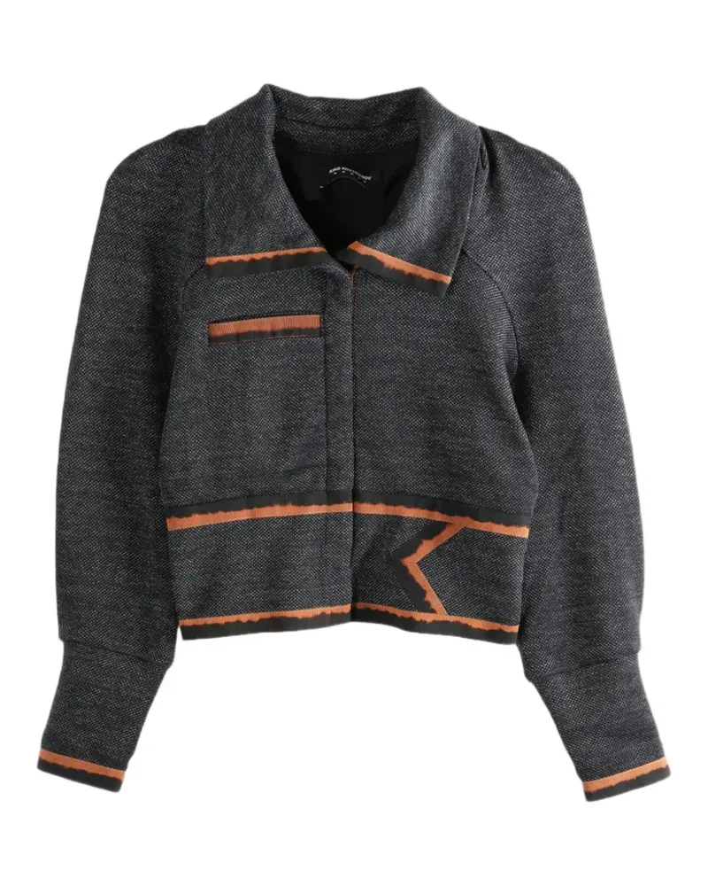 KIKO KOSTADINOV contrasting-trim cropped jacket - Grau Grau