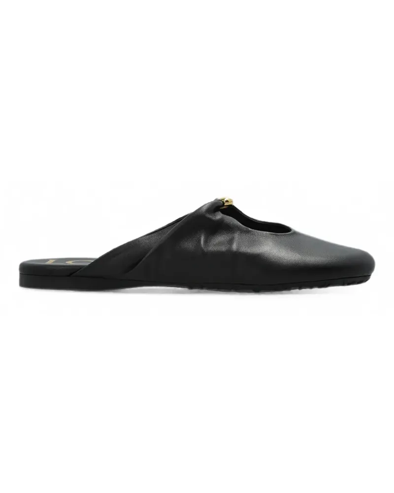 Loewe Pebble leather flat mules - Schwarz Schwarz