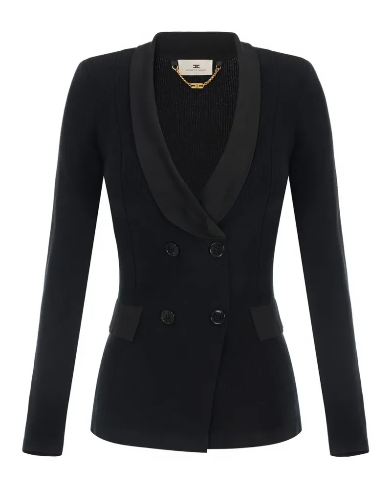 Elisabetta Franchi knit jacket with shiny viscose details - Schwarz Schwarz