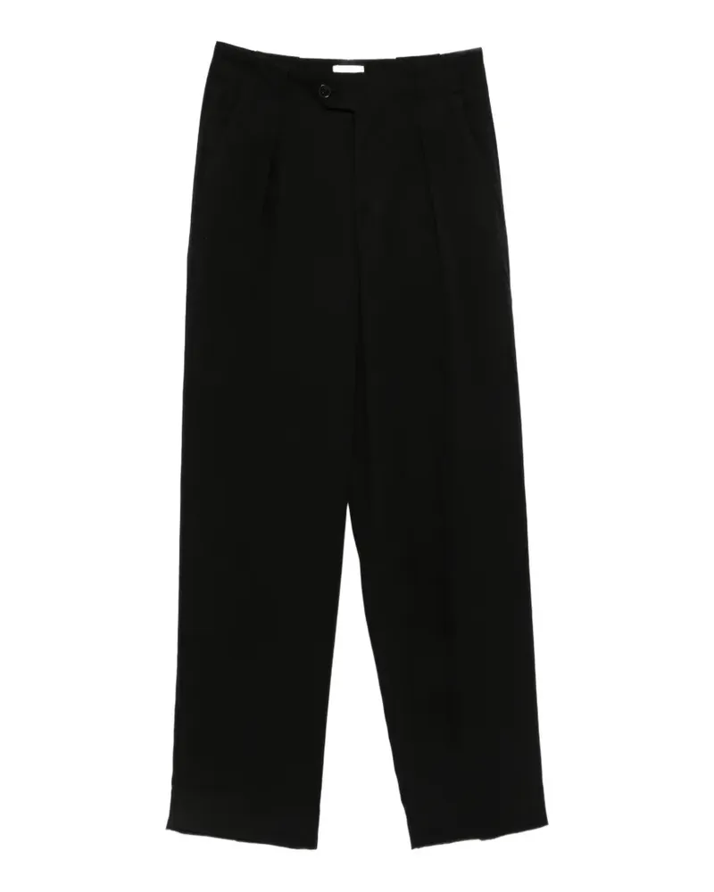 Closed pleated-detail tapered trousers - Schwarz Schwarz