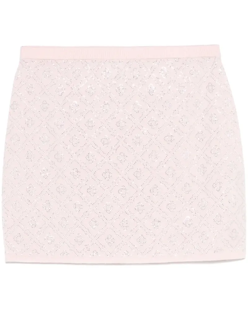 Casablanca Paris Minirock mit Kristall-Monogramm - Rosa Rosa