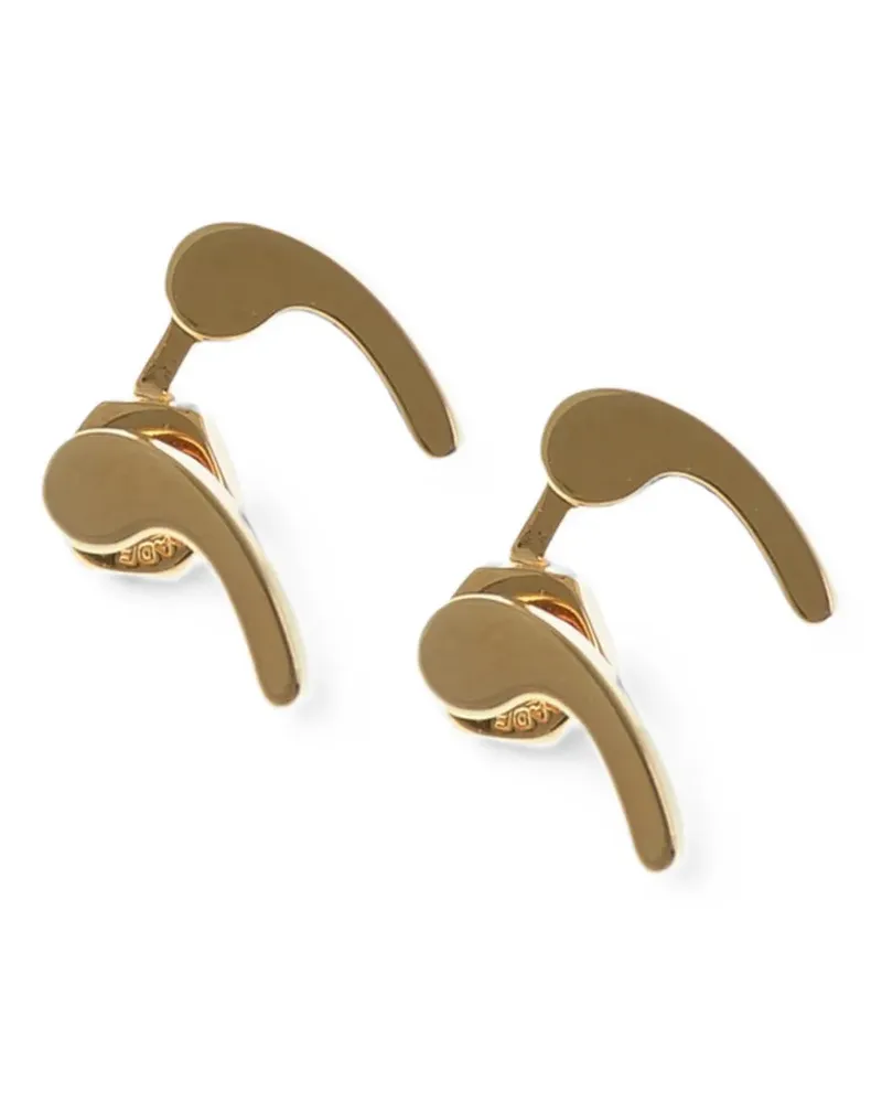 OFF-WHITE metal earrings Quote earrings - Gold Gold