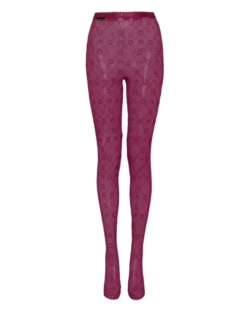 Marine Serre Mesh-Strumpfhose mit Flock-Monogram - Violett Violett