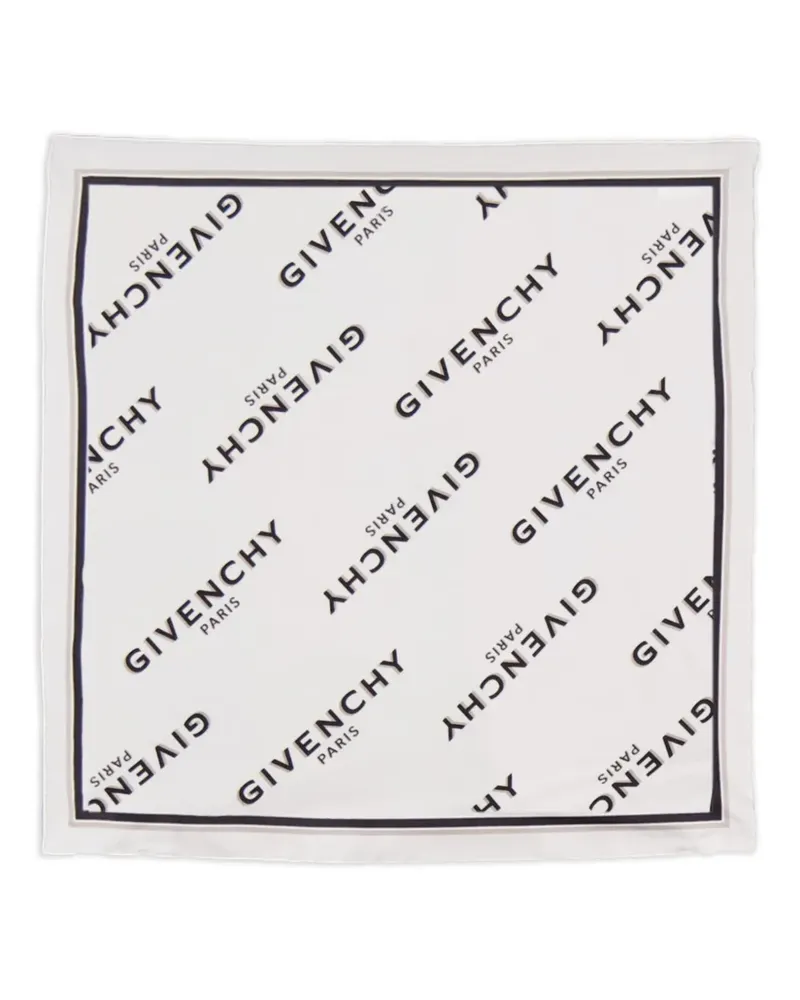 Givenchy Shadow Seidenschal mit Logo-Print - Weiß Weiß