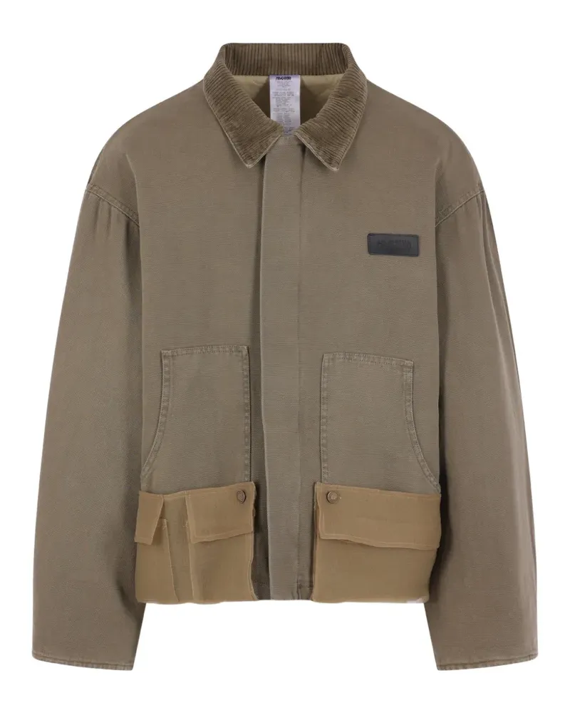 Magliano corduroy-collar shirt jacket - Grün Grün