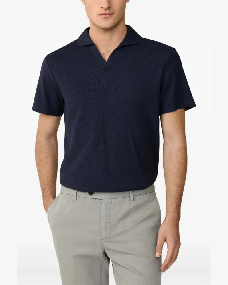 Hackett Jonny Poloshirt mit Wabenmuster - Blau Blau