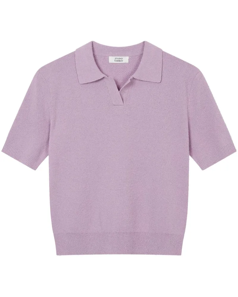 STUDIO TOMBOY Gestricktes Poloshirt Violett