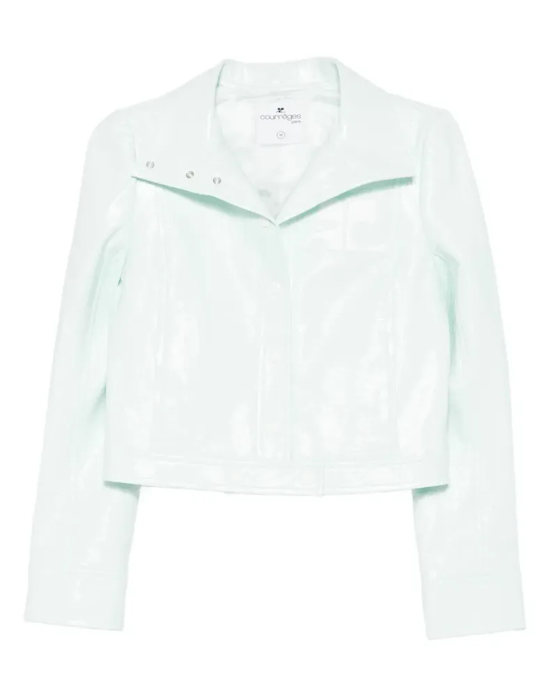 Courrèges Reedition Vinyl Jacke mit Knopfkragen - Blau Blau