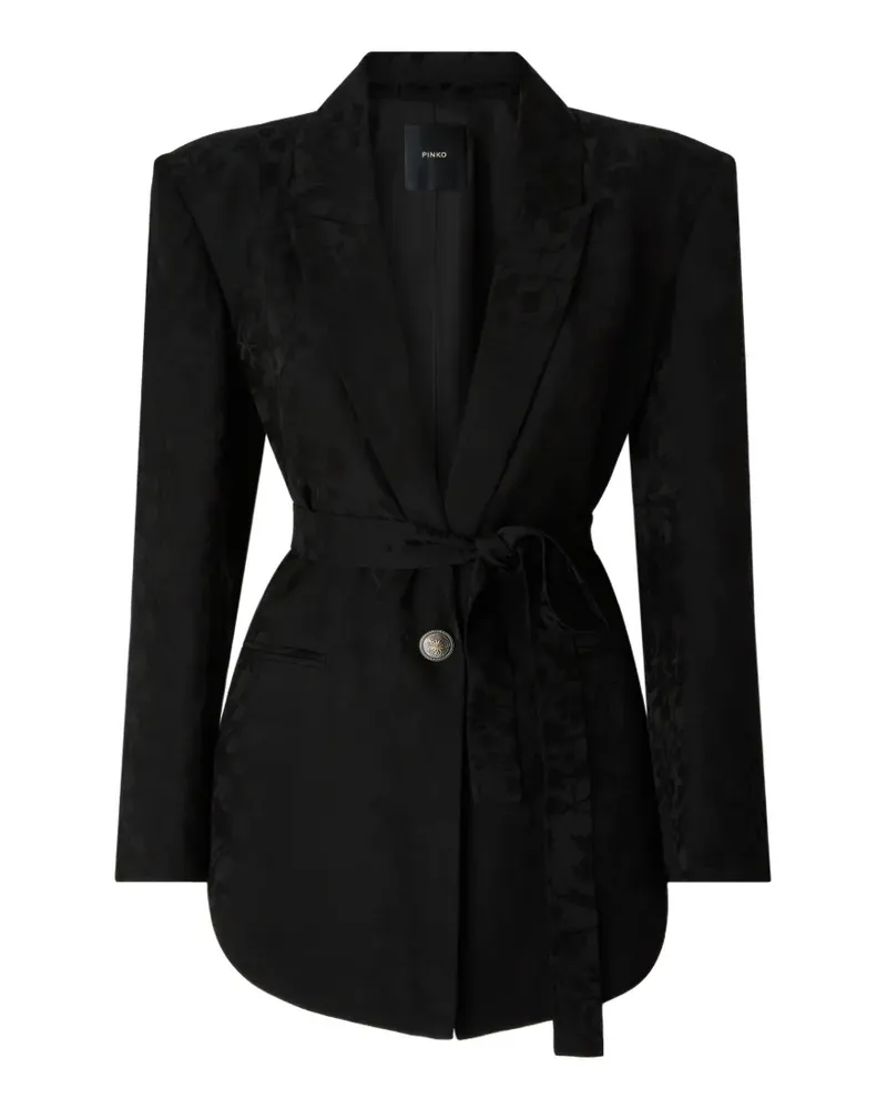 Pinko Castelnovo jacquard belted jacket - Schwarz Schwarz