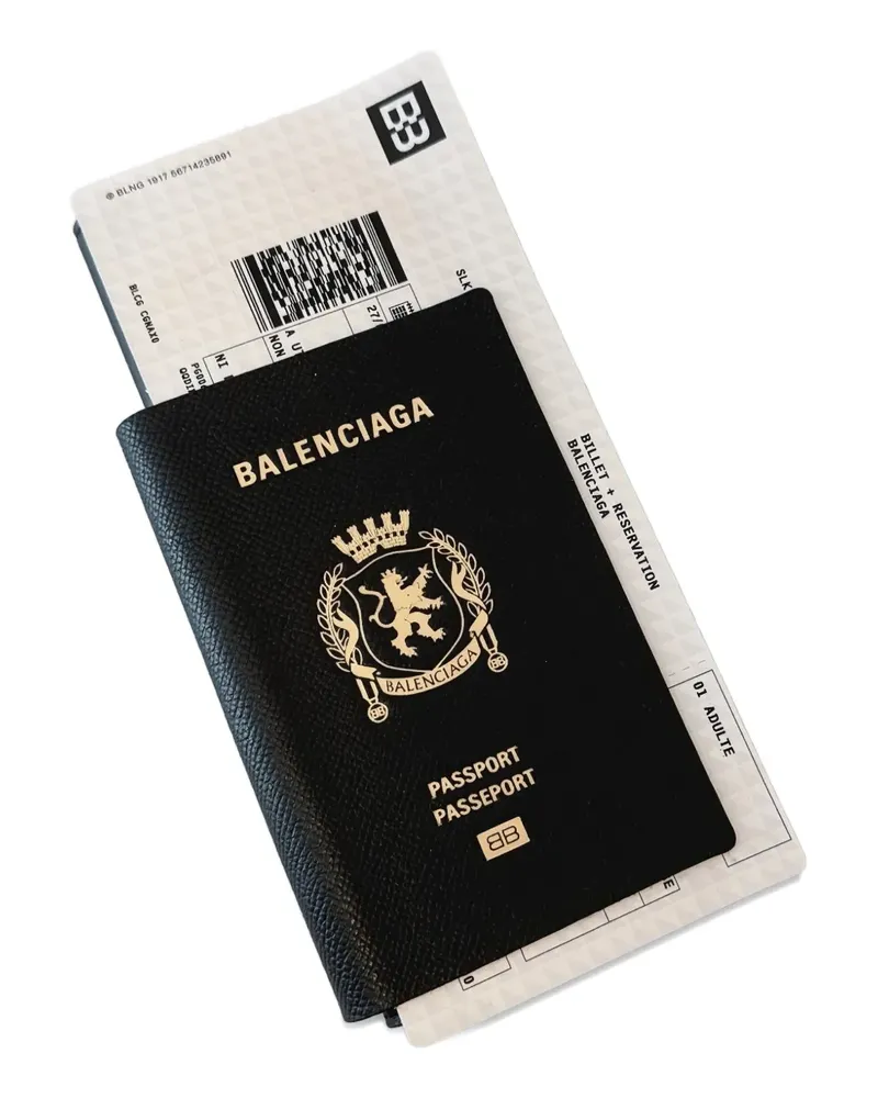Balenciaga Passport Portemonnaie - Schwarz Schwarz