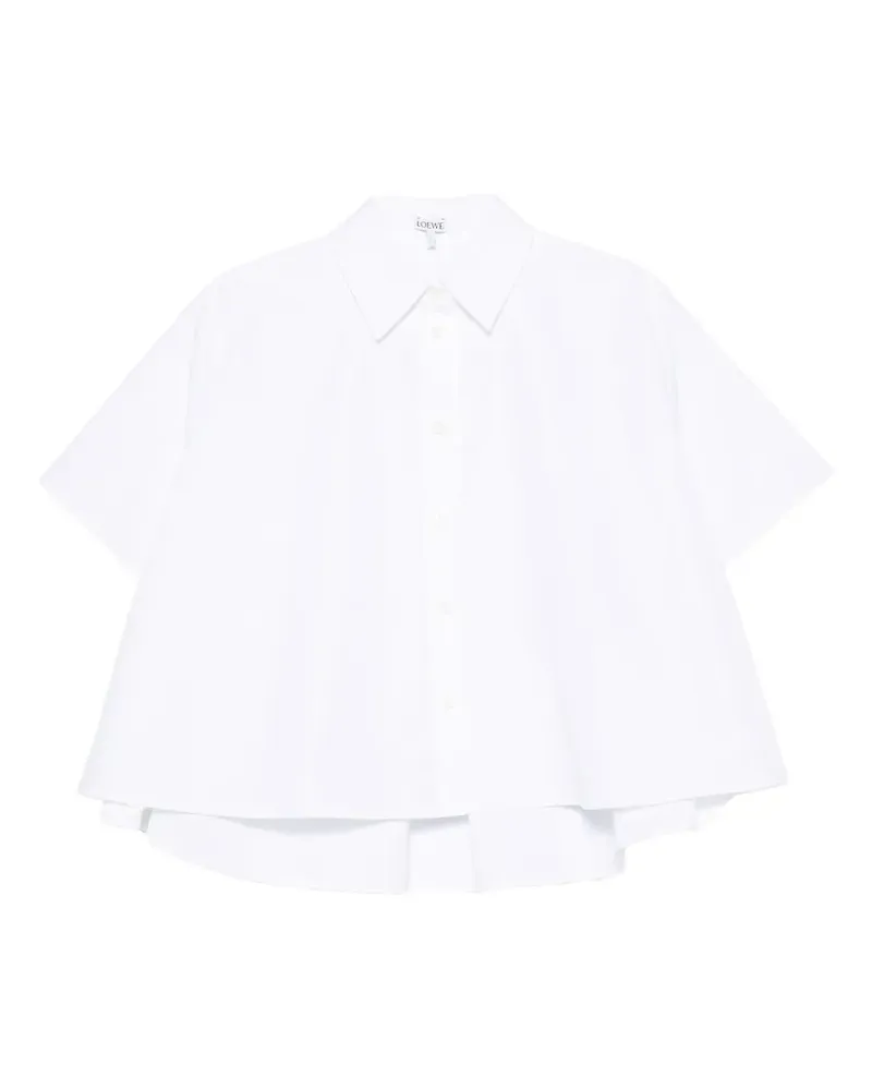 Loewe embroidered-logo cape shirt - Weiß Weiß