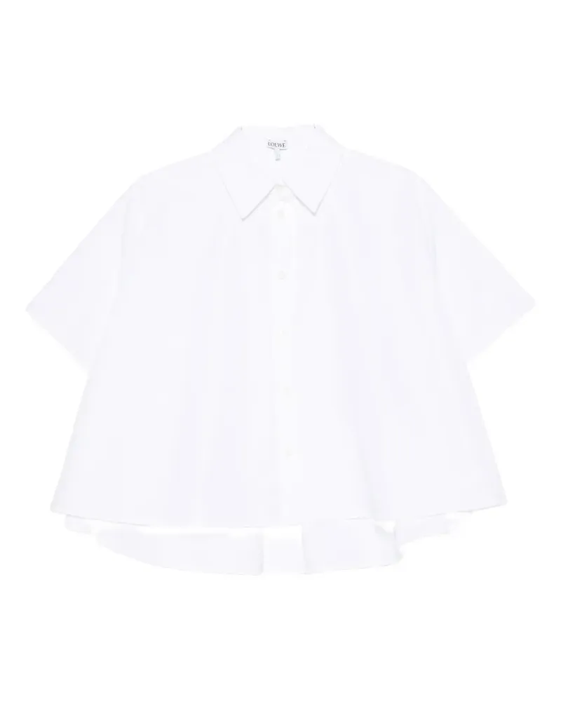 Loewe embroidered-logo cape shirt - Weiß Weiß