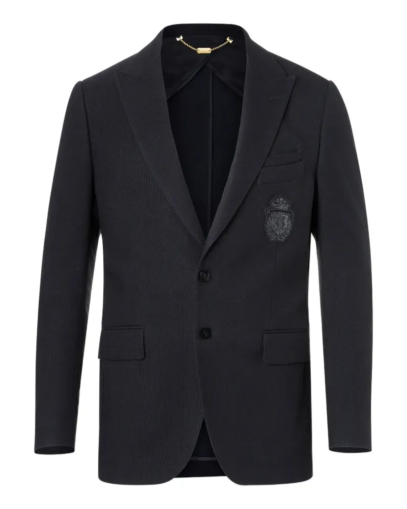 Billionaire Constant crest-patch single-breasted blazer - Blau Blau