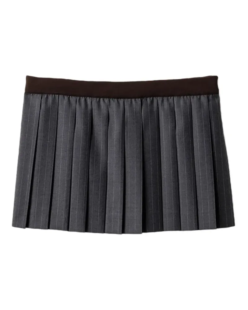 Miu Miu Faltenrock mit Nadelstreifen - Grau Grau