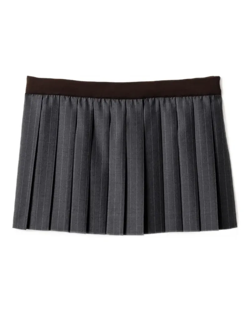 Miu Miu Faltenrock mit Nadelstreifen - Grau Grau