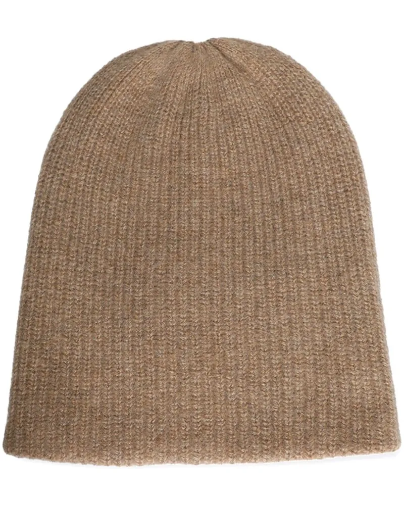 The Elder Statesman Watchman Beanie - Braun Braun