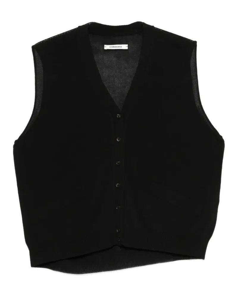 CORDERA button-up knitted top - Schwarz Schwarz