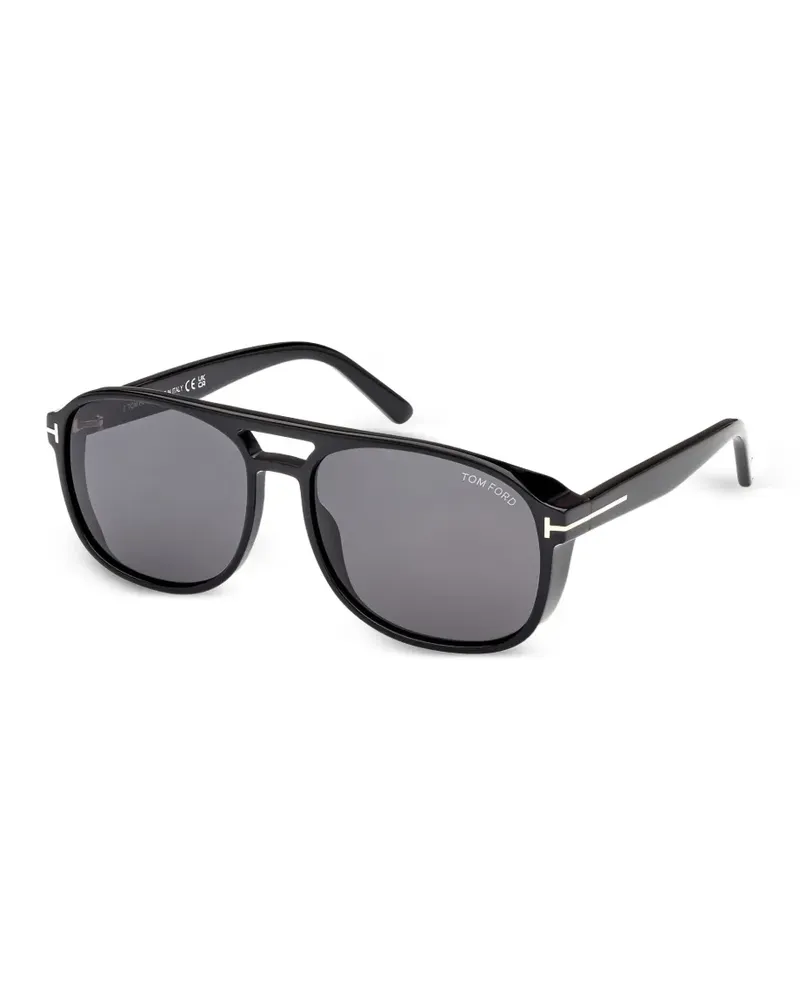 Tom Ford Sonnenbrille mit eckigem Gestell - Schwarz Schwarz