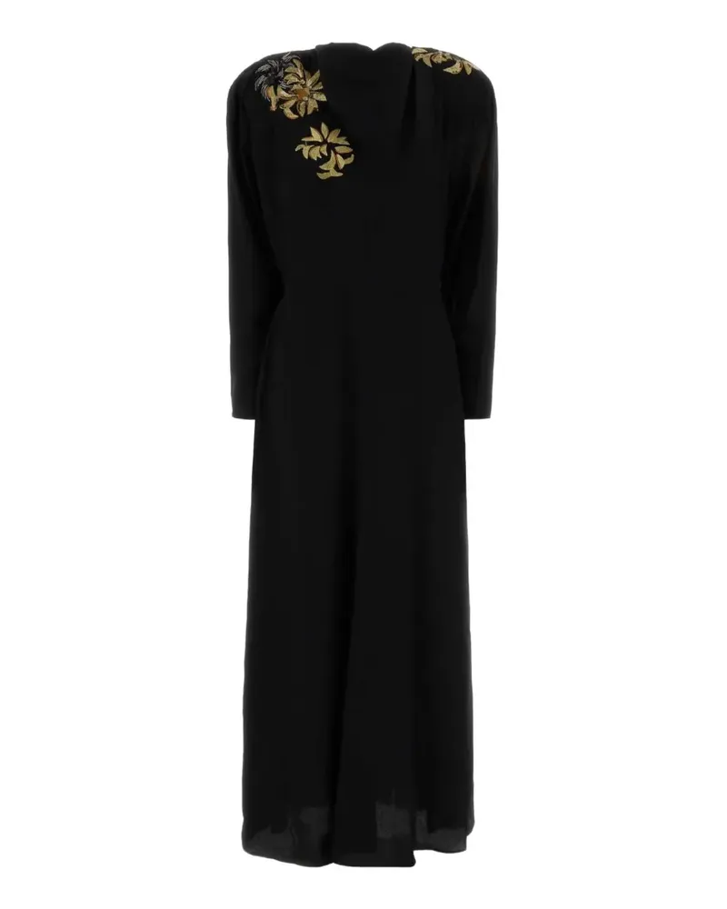 Isabel Marant Samsha Kleid mit Blumenstickerei - Schwarz Schwarz