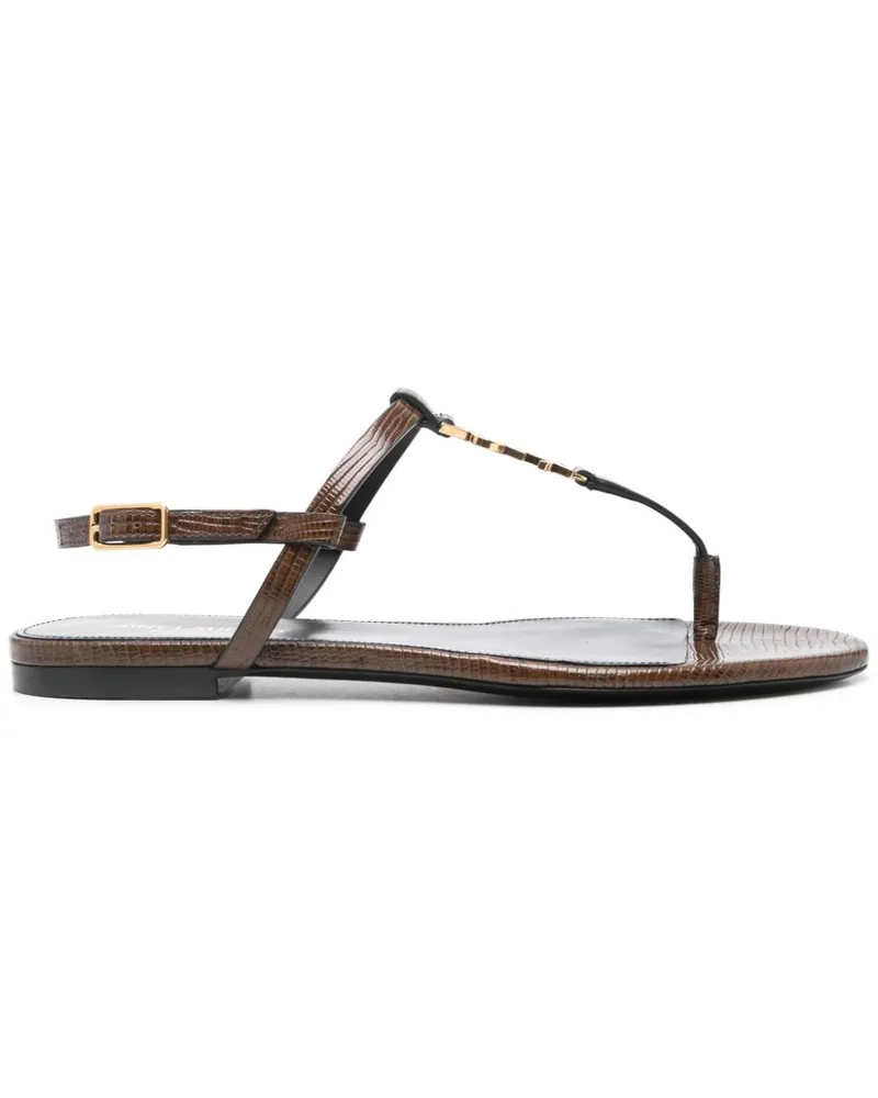 Saint Laurent Sandalen mit Cassandre-Schild - Braun Braun