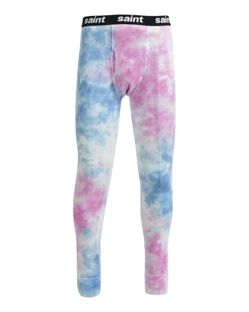 SAINT MXXXXXX tie-dye waffle-knit thermal pants - Rosa Rosa