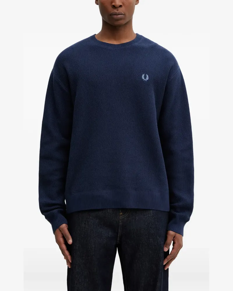 Fred Perry Pullover mit Logo-Stickerei - Blau Blau