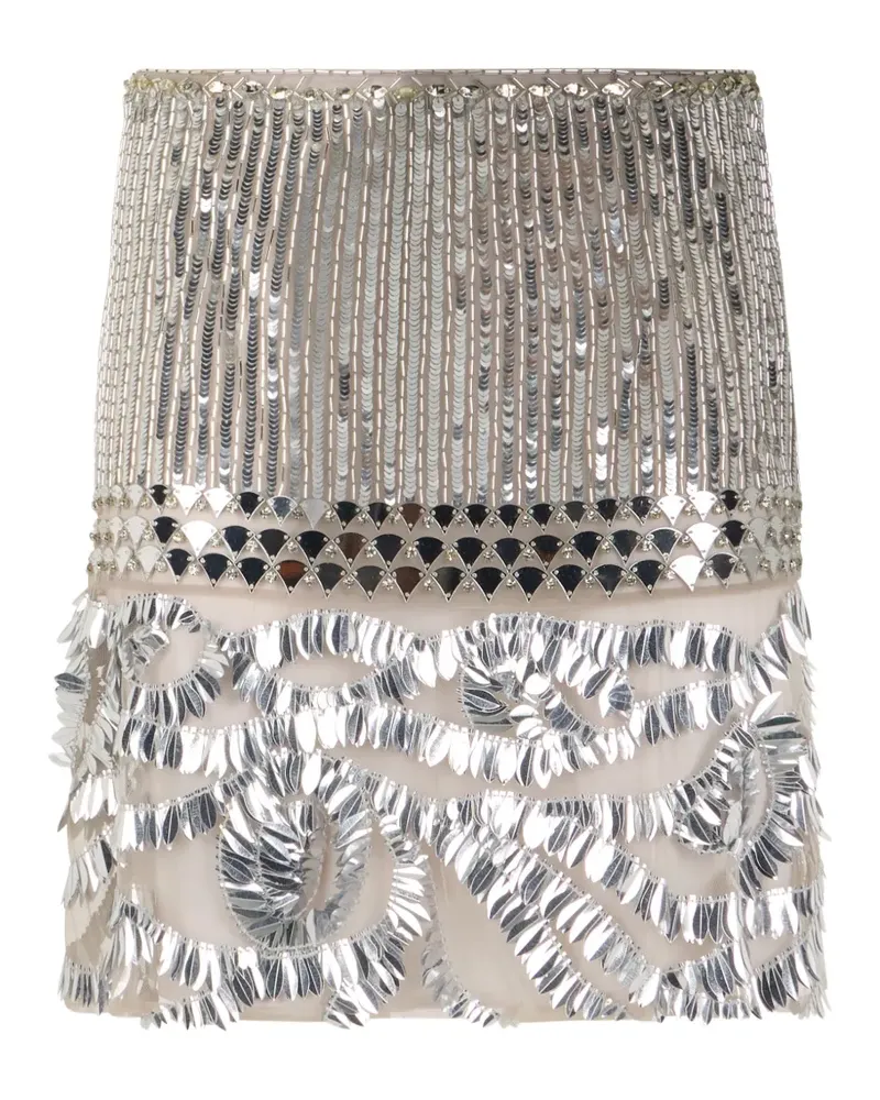 Alberta Ferretti sequin-embellished mini skirt - Silber Silber