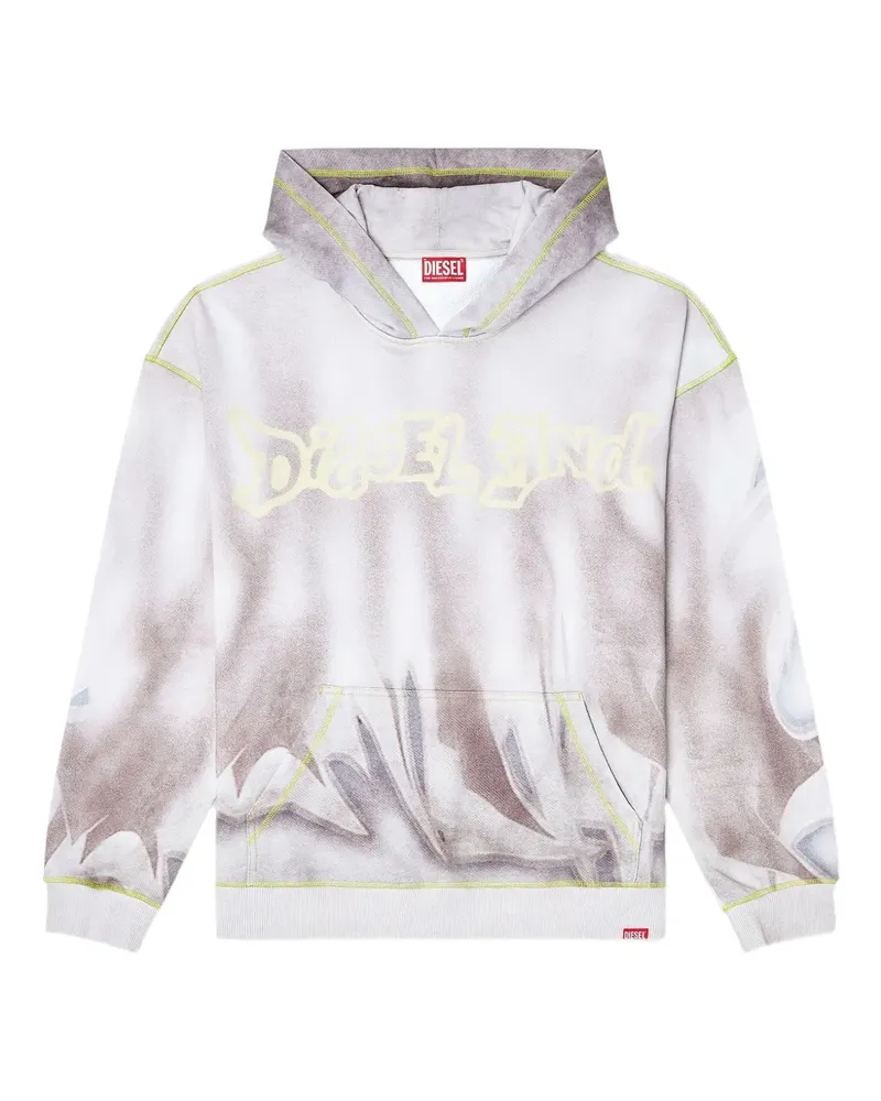 Diesel Hoodie mit Graffiti-Print - Weiß Weiß