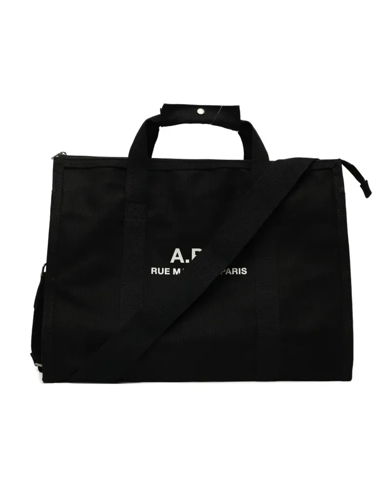 A.P.C. Tote Bag mit Logo - Schwarz Schwarz