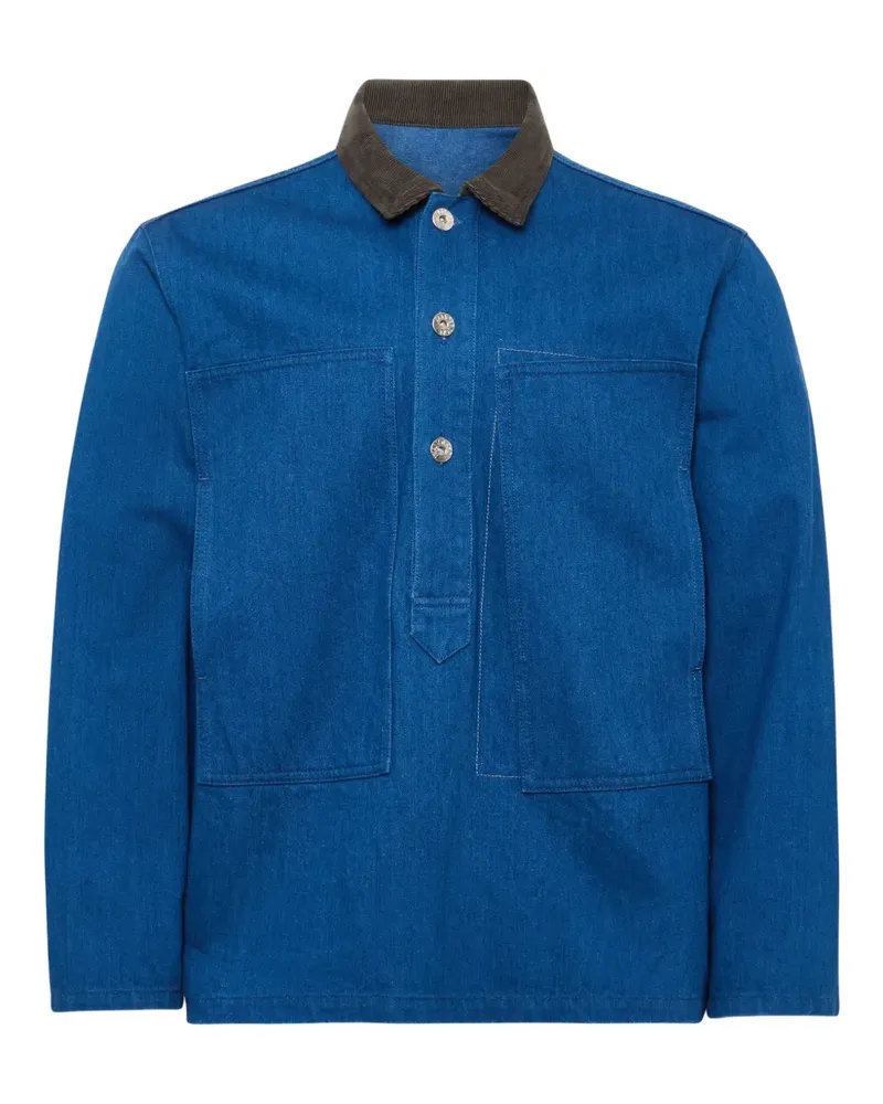 J.W.Anderson Poloshirt mit Cordkragen - Blau Blau