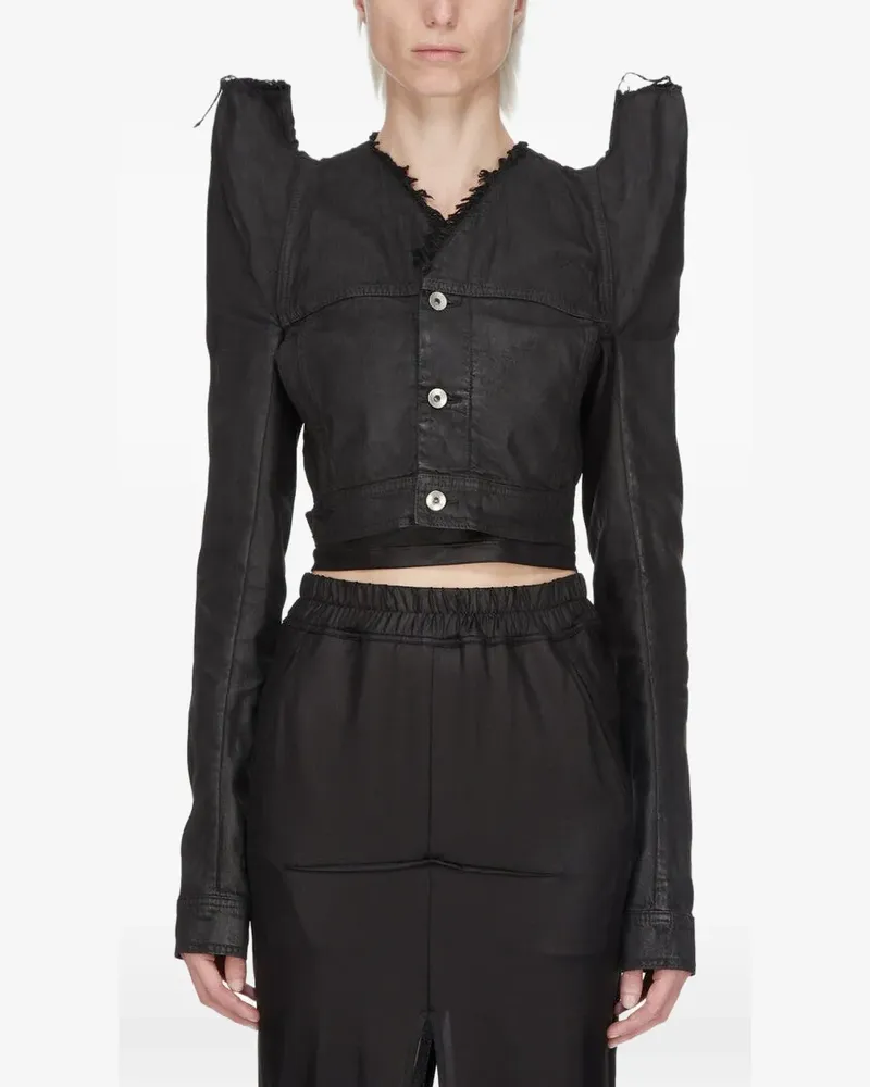 DRKSHDW by Rick Owens Ausgefranste Jacke - Schwarz Schwarz