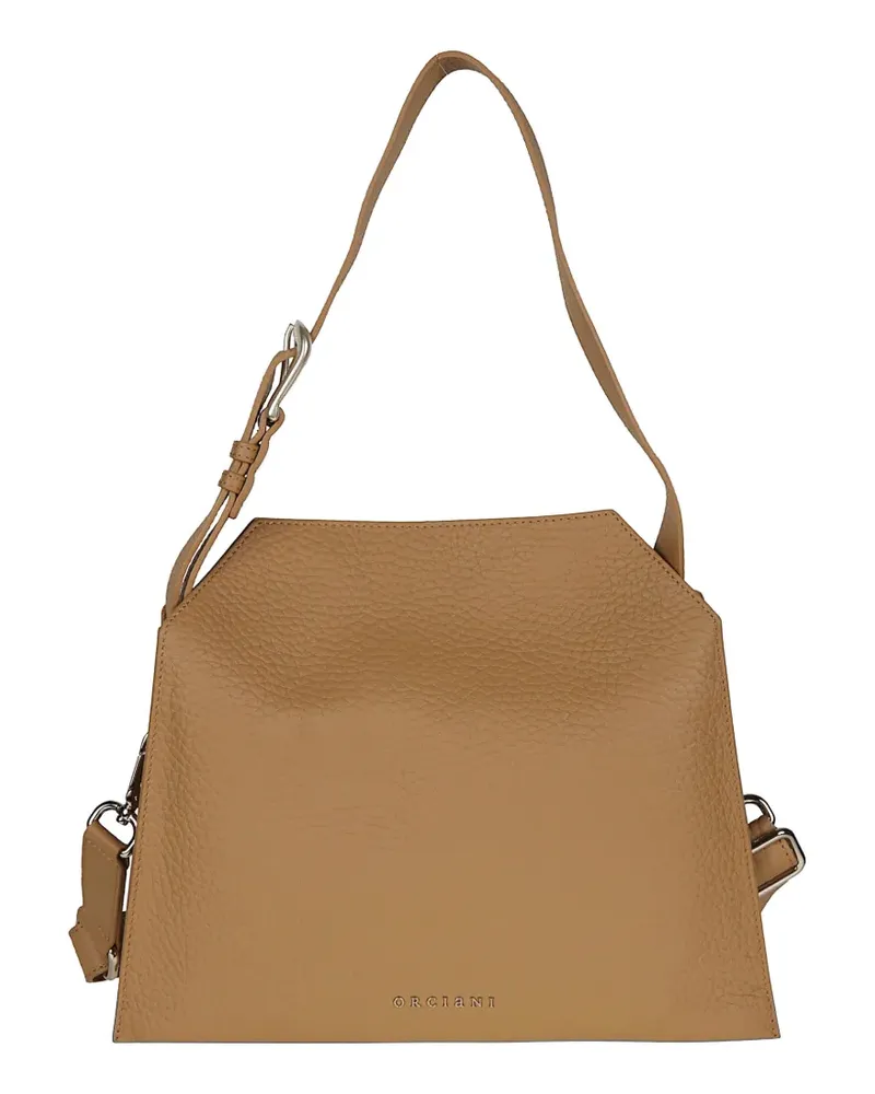 Orciani logo-detail shoulder bag - Nude Nude