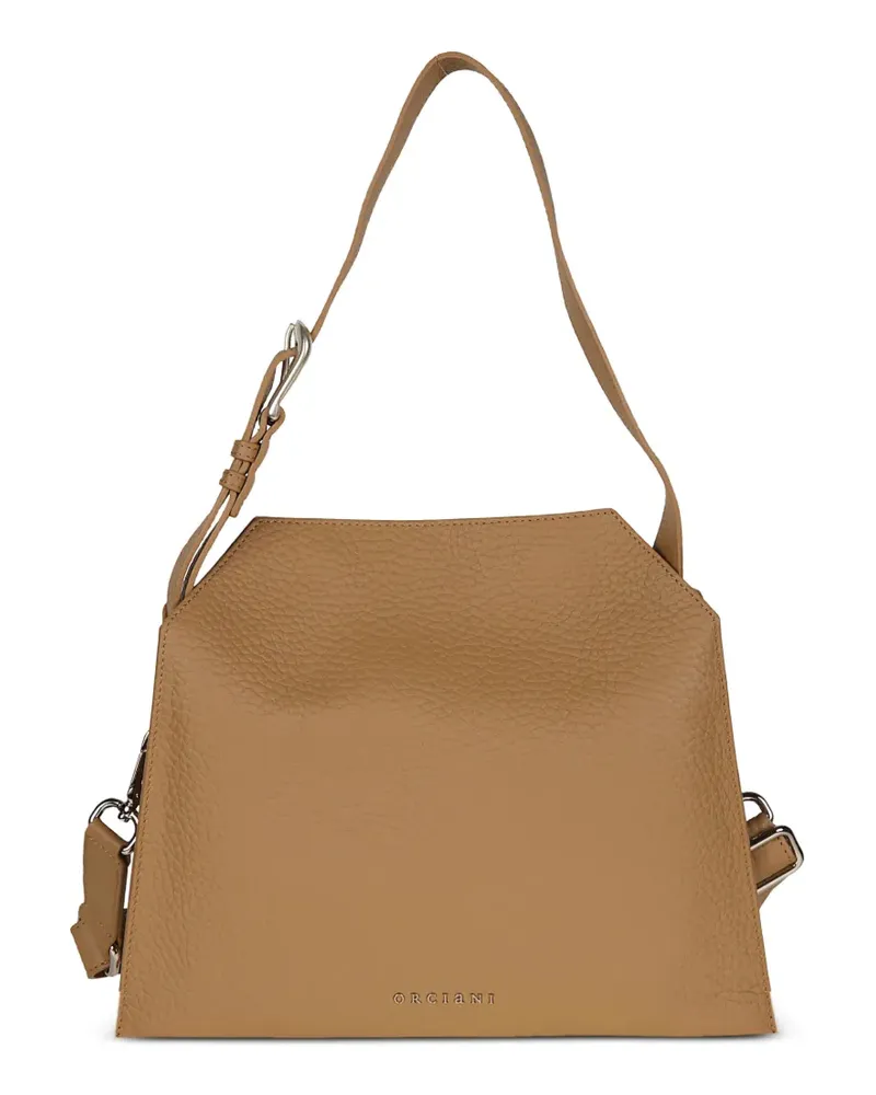 Orciani logo-detail shoulder bag - Nude Nude