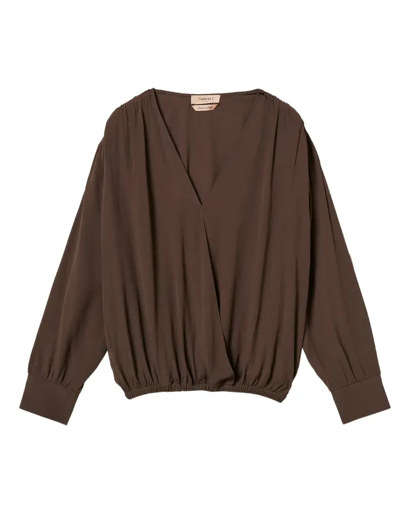 Twin-Set Bluse aus Crêpe de Chine - Braun Braun