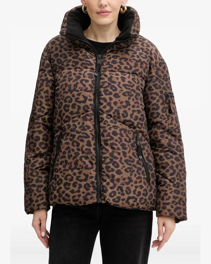 Guess animal-print zip-up jacket - Braun Braun
