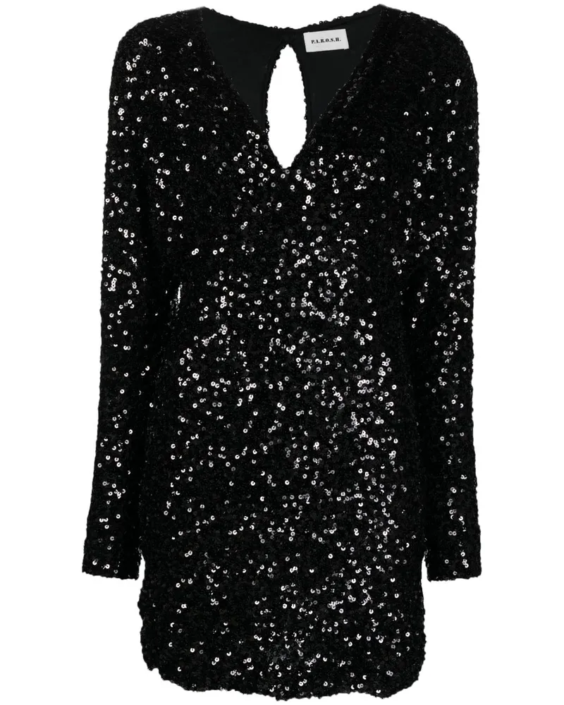 P.A.R.O.S.H. Minikleid mit Pailletten - Schwarz Schwarz