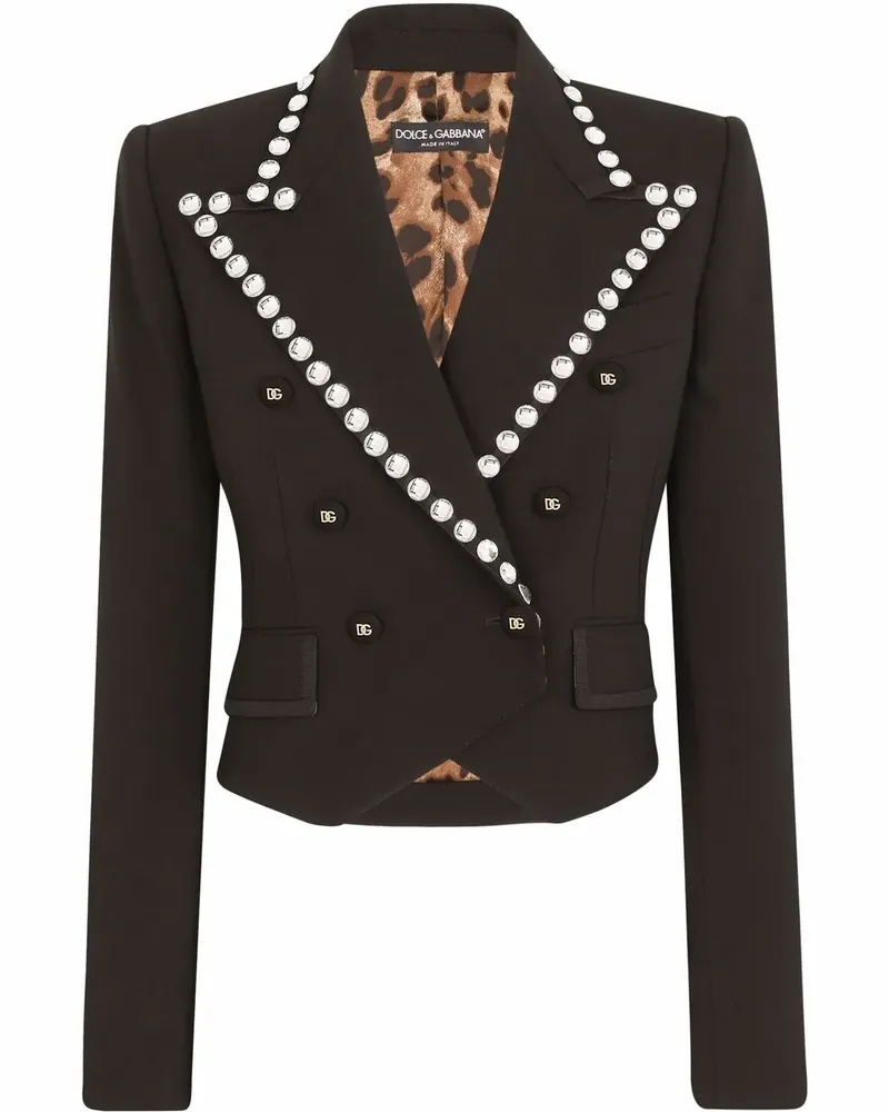 Dolce & Gabbana Spencer Jacke mit Kristallverzierung - Schwarz Schwarz