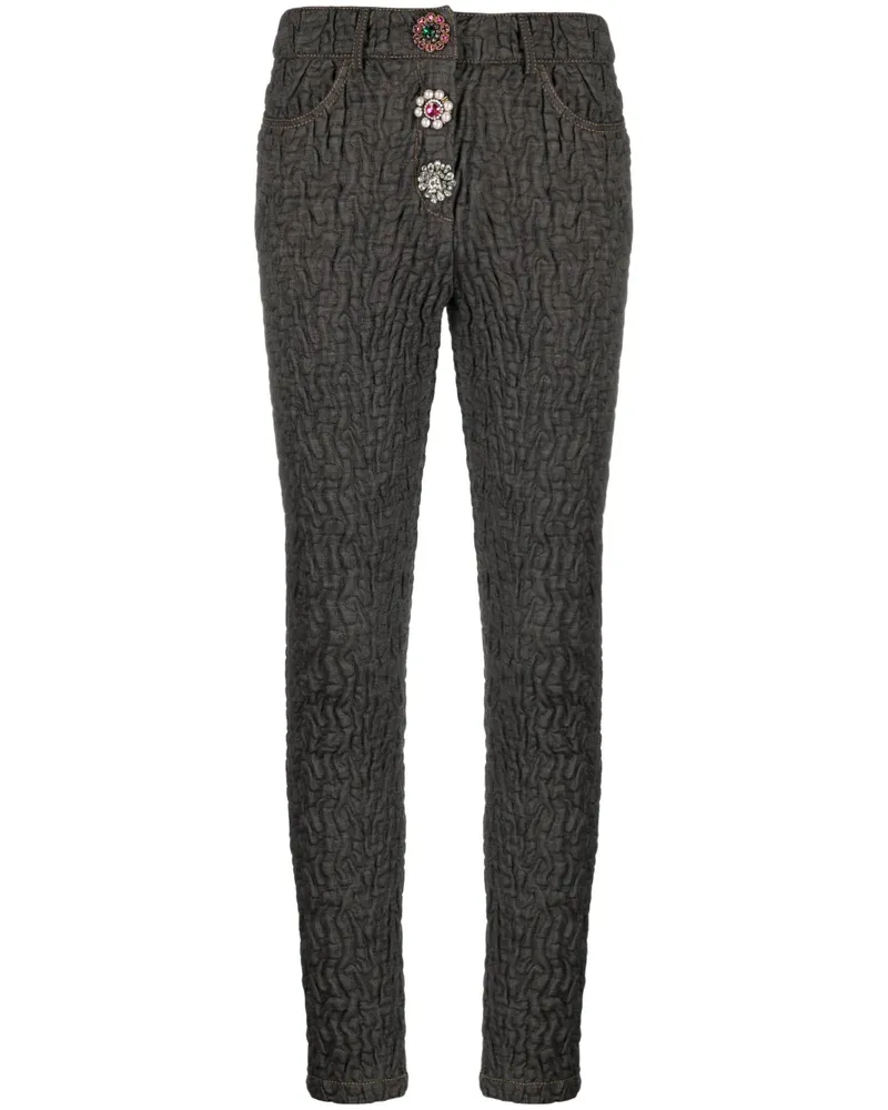 Moschino Strukturierte Cropped-Hose - Schwarz Schwarz