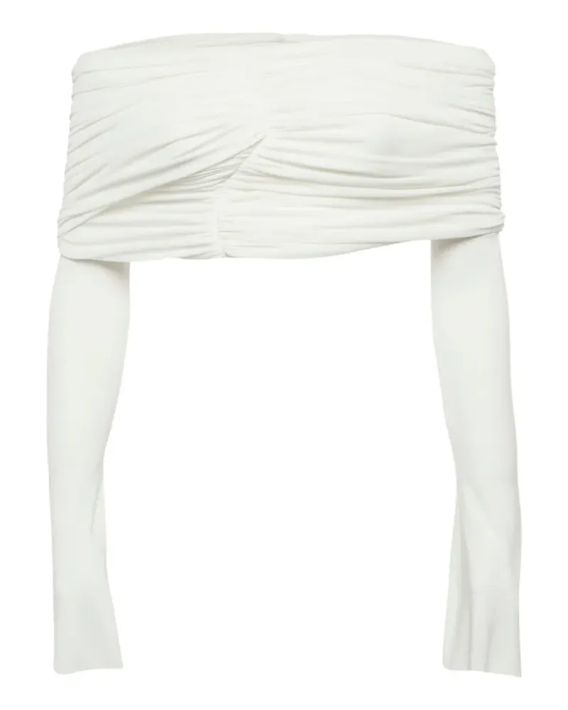 FourTwoFour on Fairfax draped off-shoulder top - Nude Nude