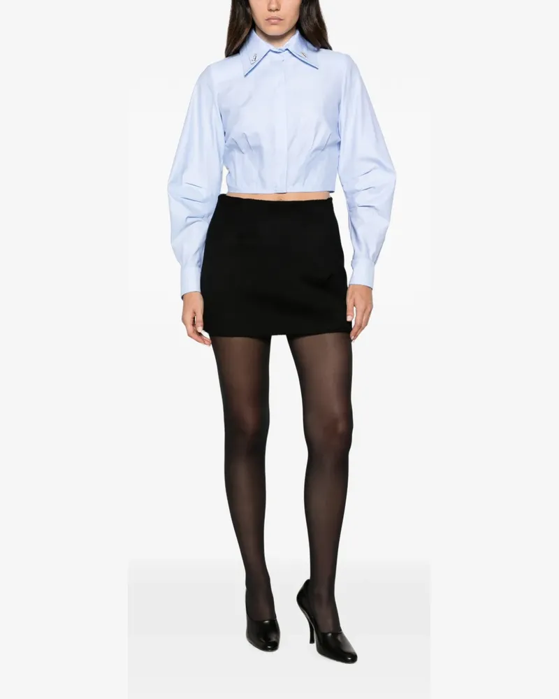 Elisabetta Franchi cropped long-sleeve shirt - Blau Blau
