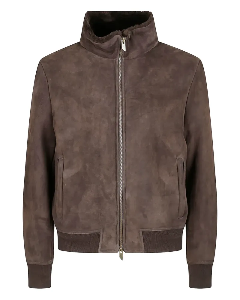 Salvatore Santoro zip-up sheepskin jacket - Braun Braun