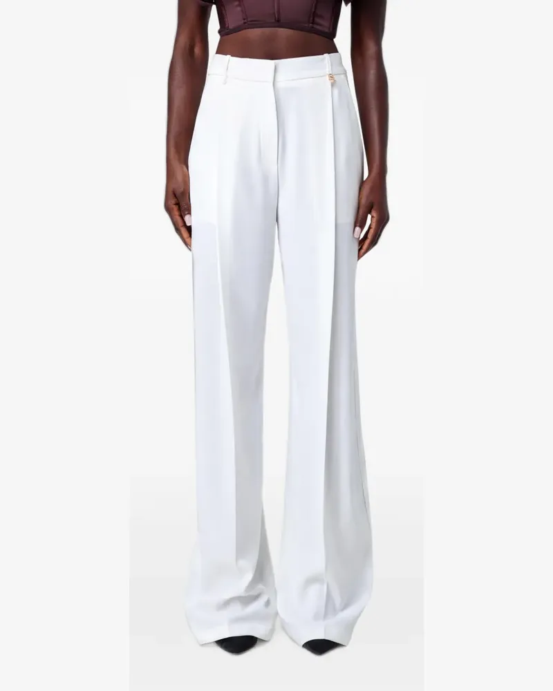 Elisabetta Franchi Crêpe-Hose mit weitem Bein - Weiß Weiß